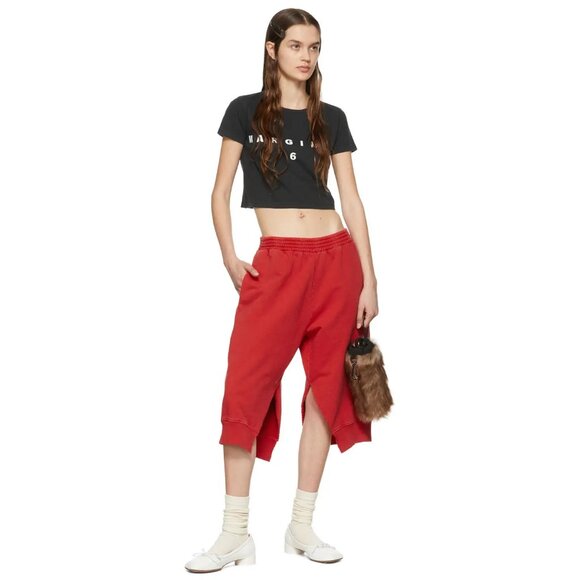 NWT MM6 Maison Margiela Cropped T-Shirt, Washed Black, Size: XS - Picture 4 of 8